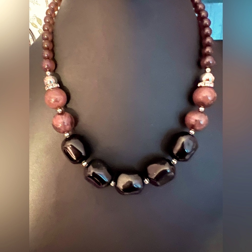 Black and Brown Marvel Stone with Silver Accents.